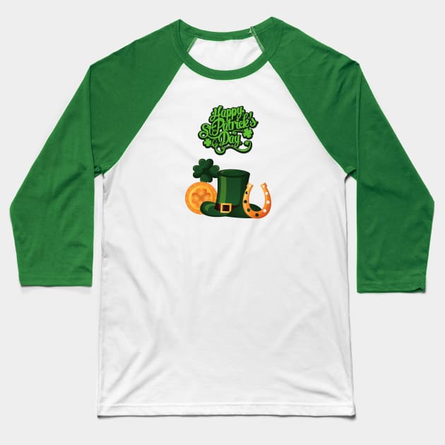 Happy St. Patrick's Day Baseball T-Shirt by Salasala